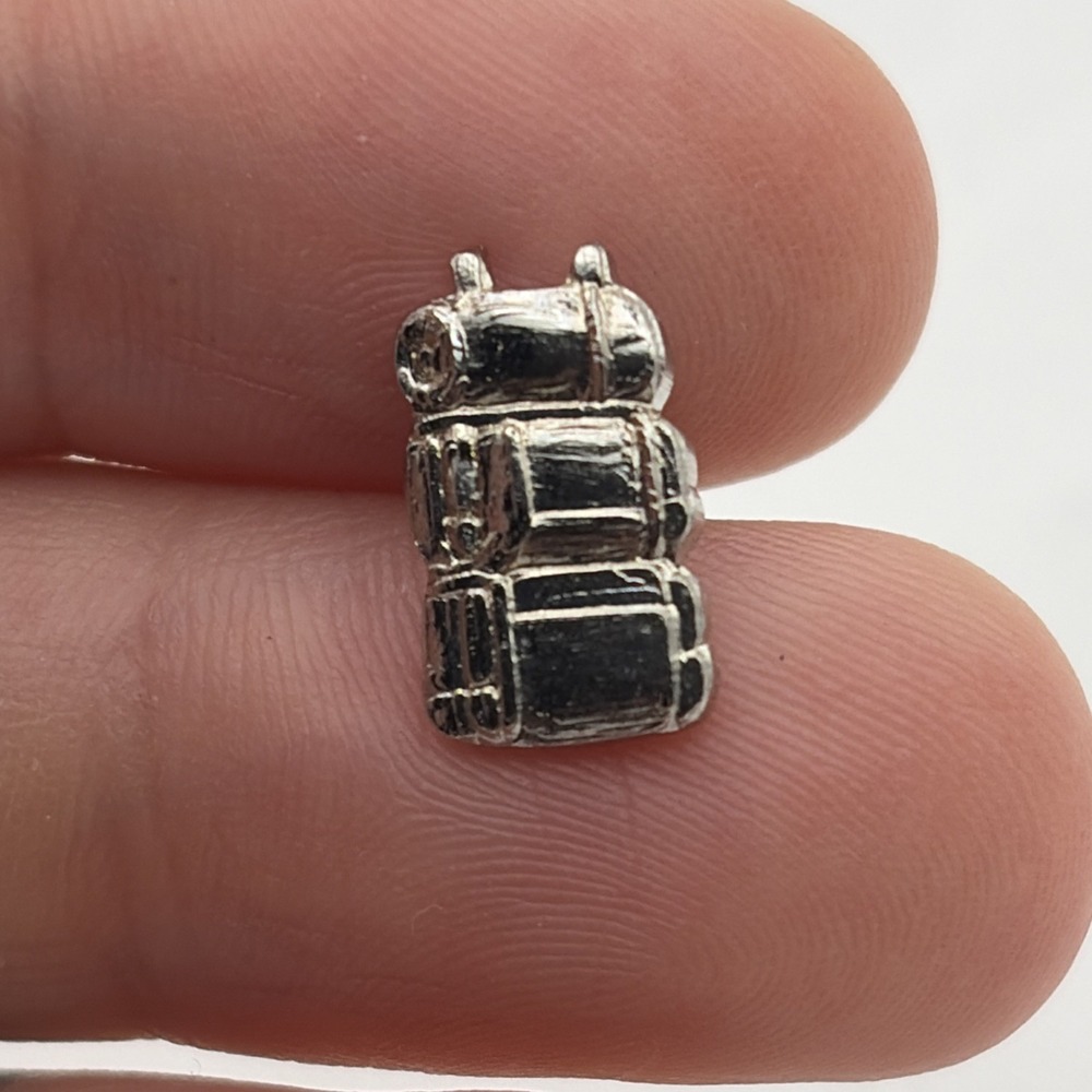Backpack Camping Packout Hiking Tiny Silver Tone Lapel Hat Pin